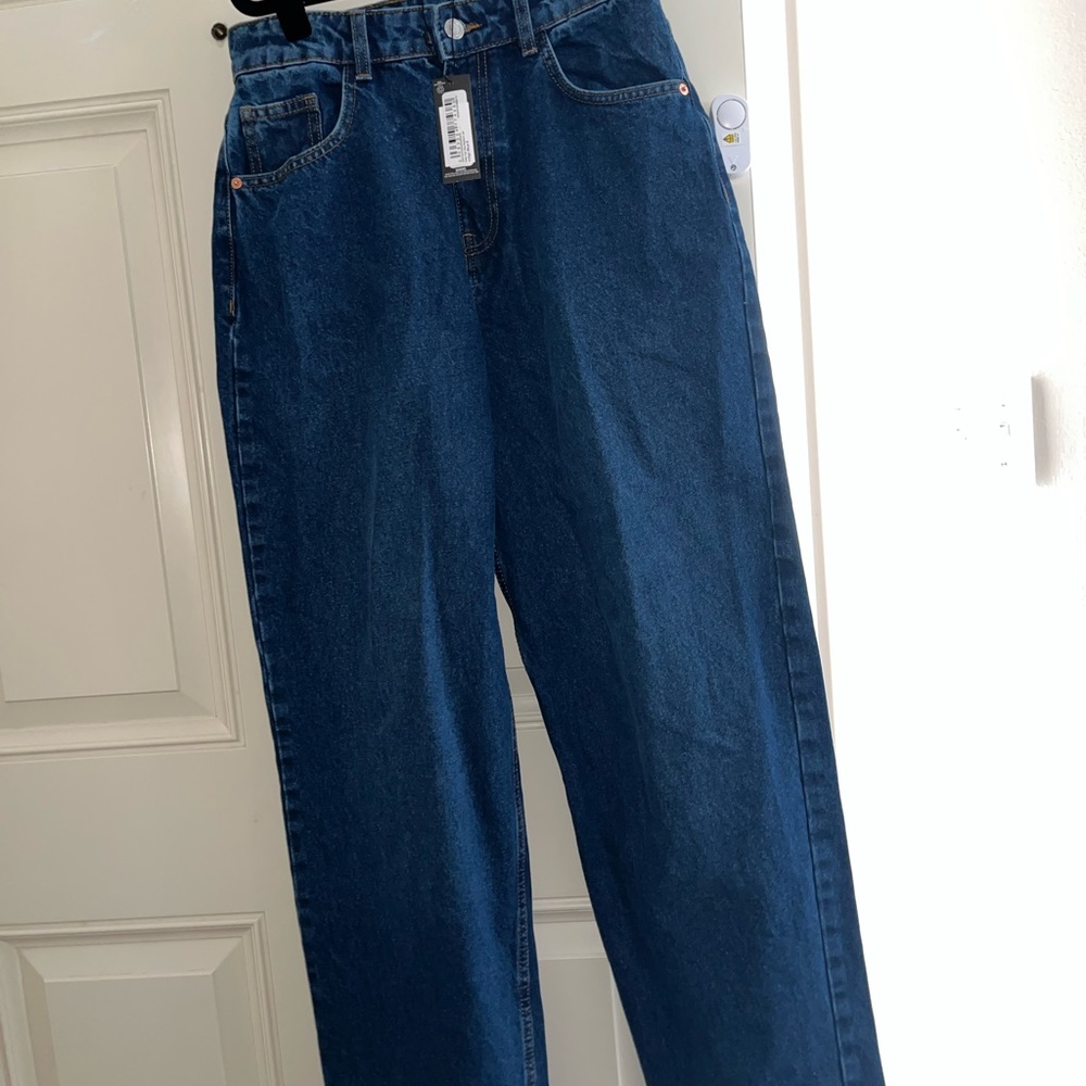 PrettyLittleThing Dark Blue Straight Leg Jeans